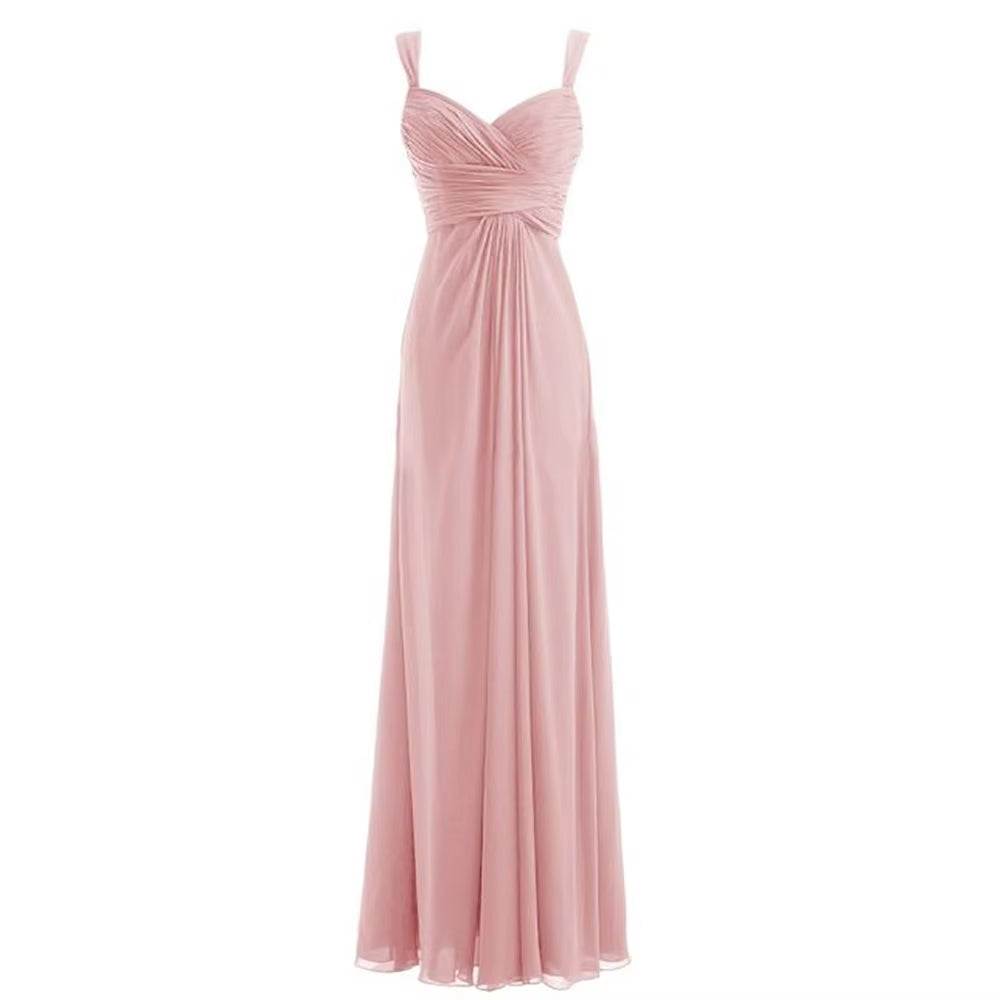 Buyishang A Line Chiffon Sweetheart Pleat Elegant Off Shoulder Evening Bridesmaid Dresses Wedding Party Formal Prom Lace Up Back