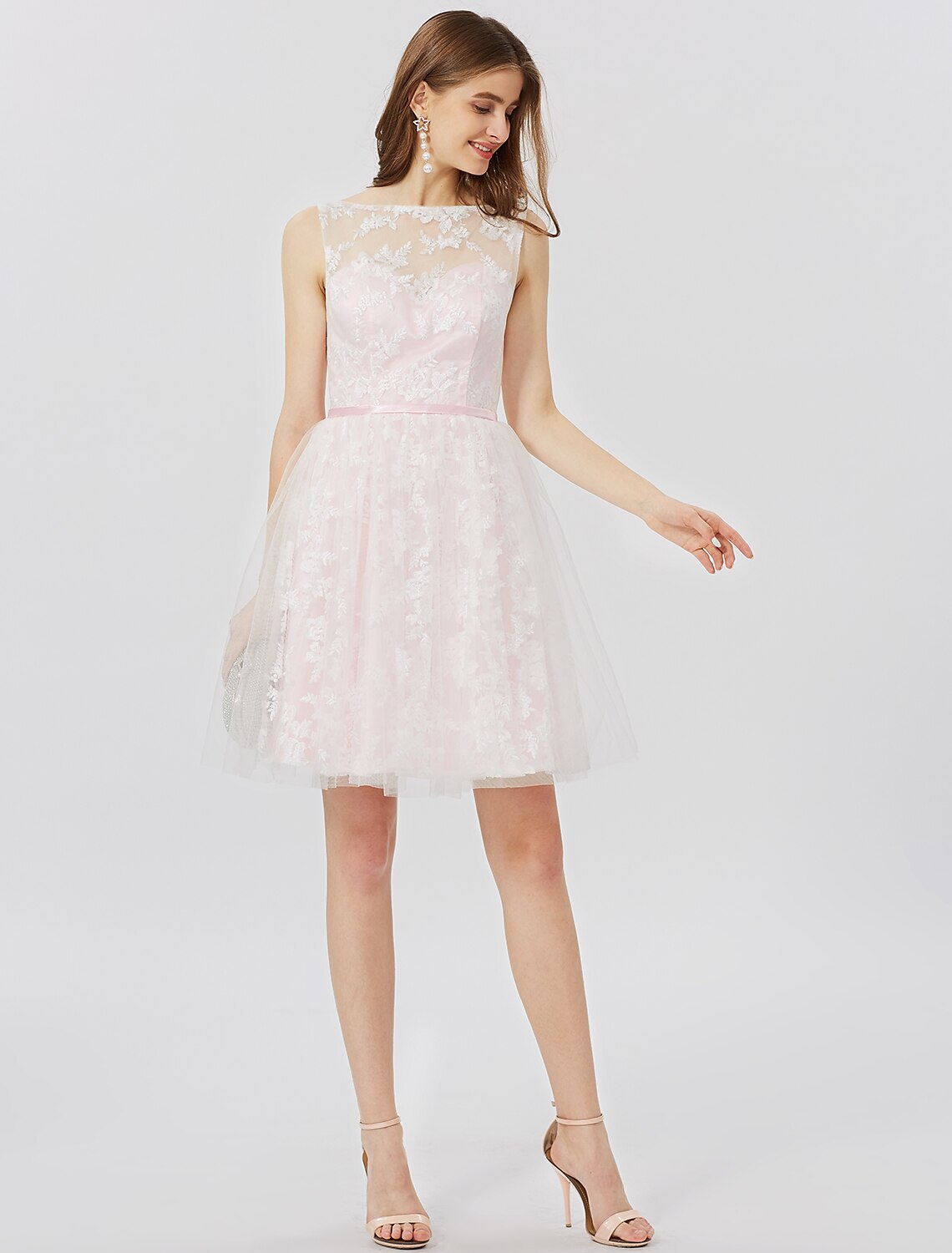 Ball Gown Open Back Cute Cocktail Party Formal Evening Dress