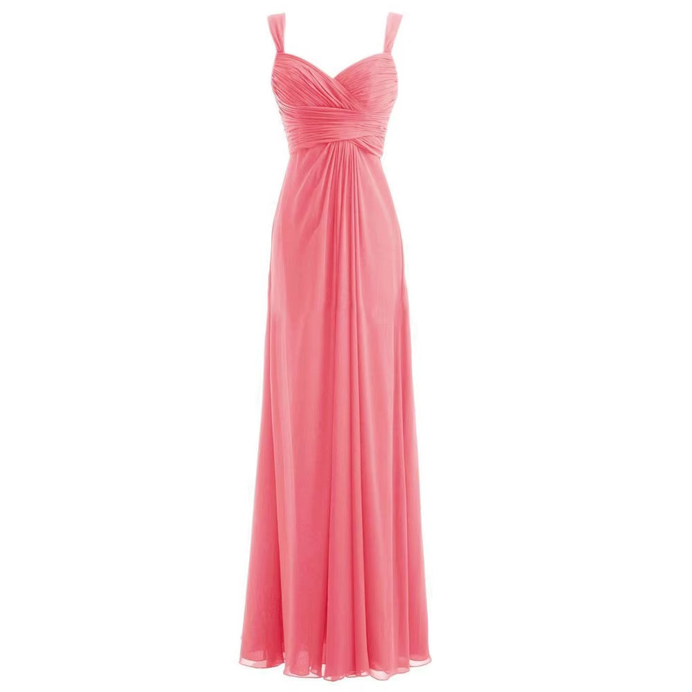 Buyishang A Line Chiffon Sweetheart Pleat Elegant Off Shoulder Evening Bridesmaid Dresses Wedding Party Formal Prom Lace Up Back