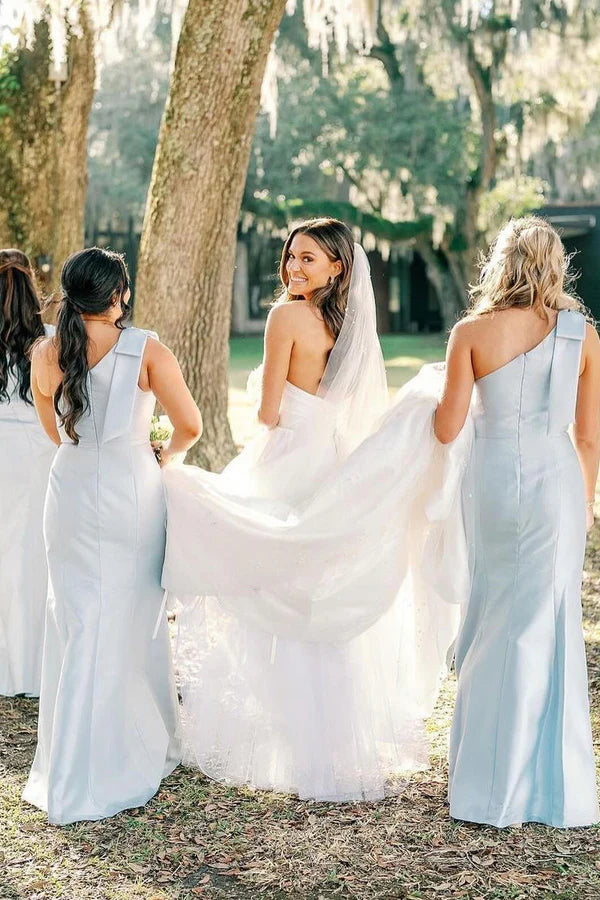 Buyishang Elegant A-Line Strapless Satin Wedding Dresses