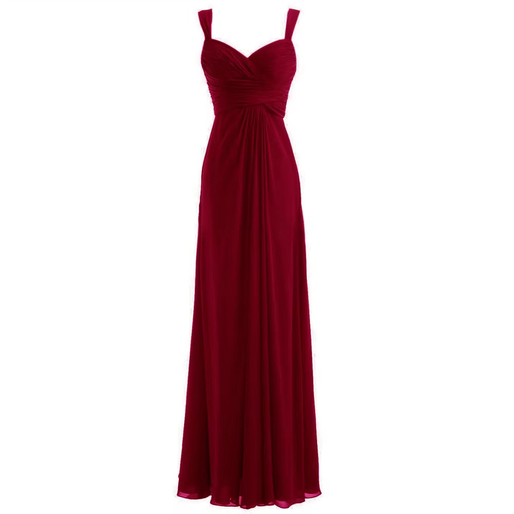 Buyishang A Line Chiffon Sweetheart Pleat Elegant Off Shoulder Evening Bridesmaid Dresses Wedding Party Formal Prom Lace Up Back