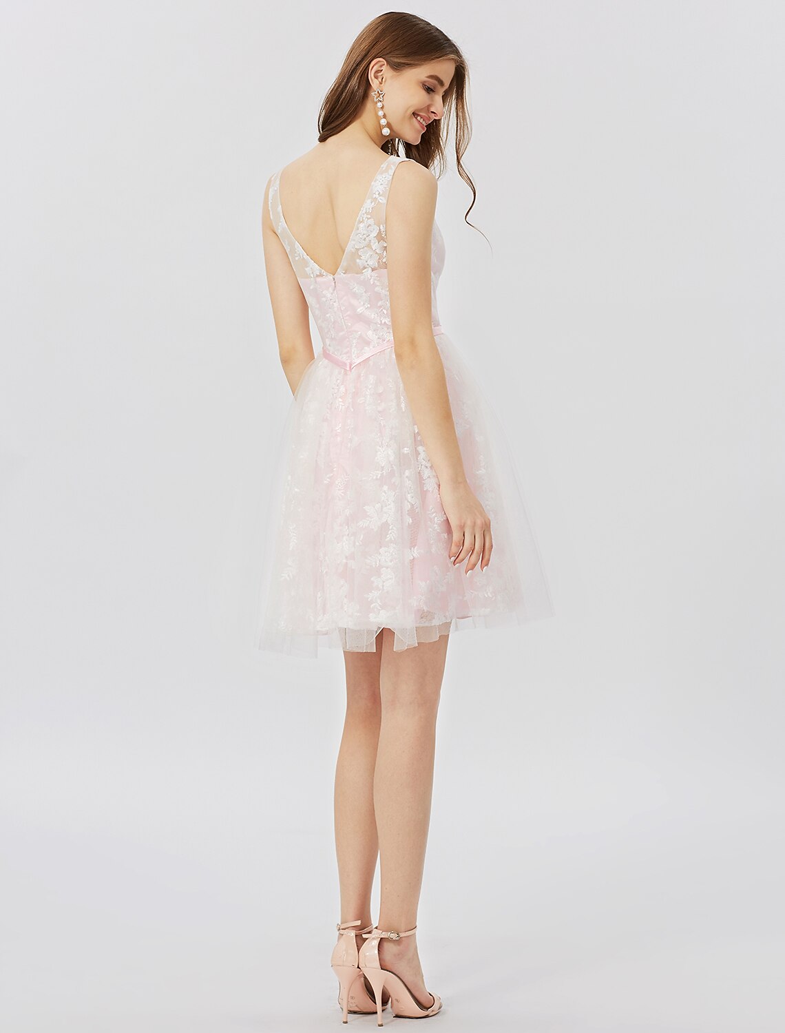 Ball Gown Open Back Cute Cocktail Party Formal Evening Dress