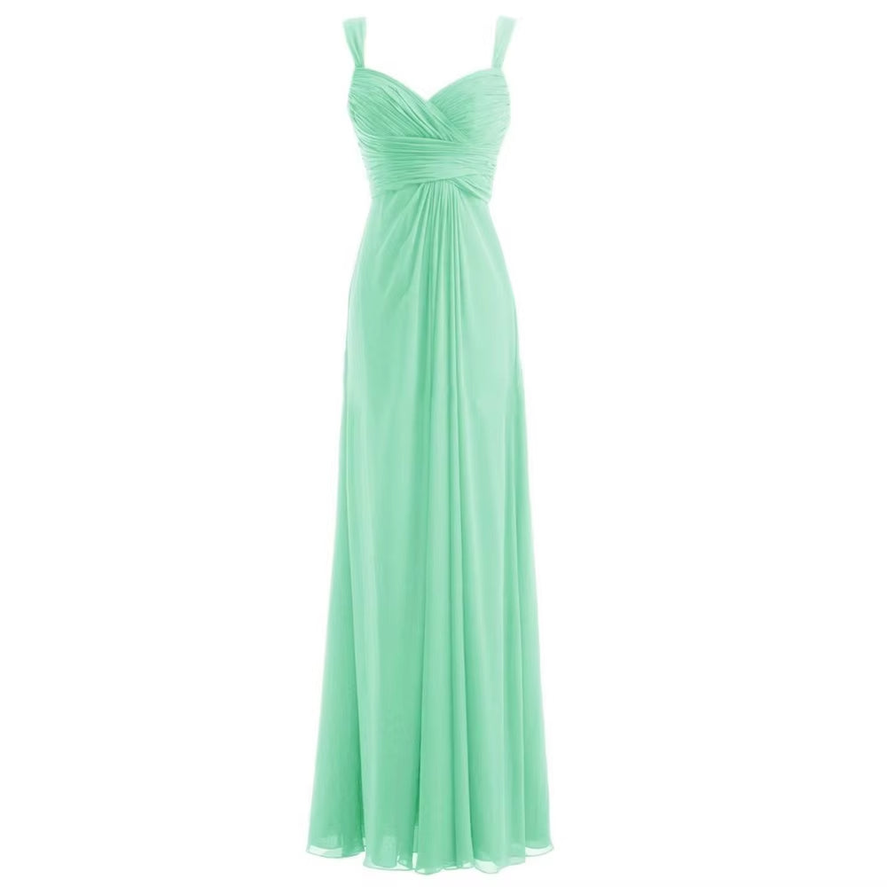 Buyishang A Line Chiffon Sweetheart Pleat Elegant Off Shoulder Evening Bridesmaid Dresses Wedding Party Formal Prom Lace Up Back