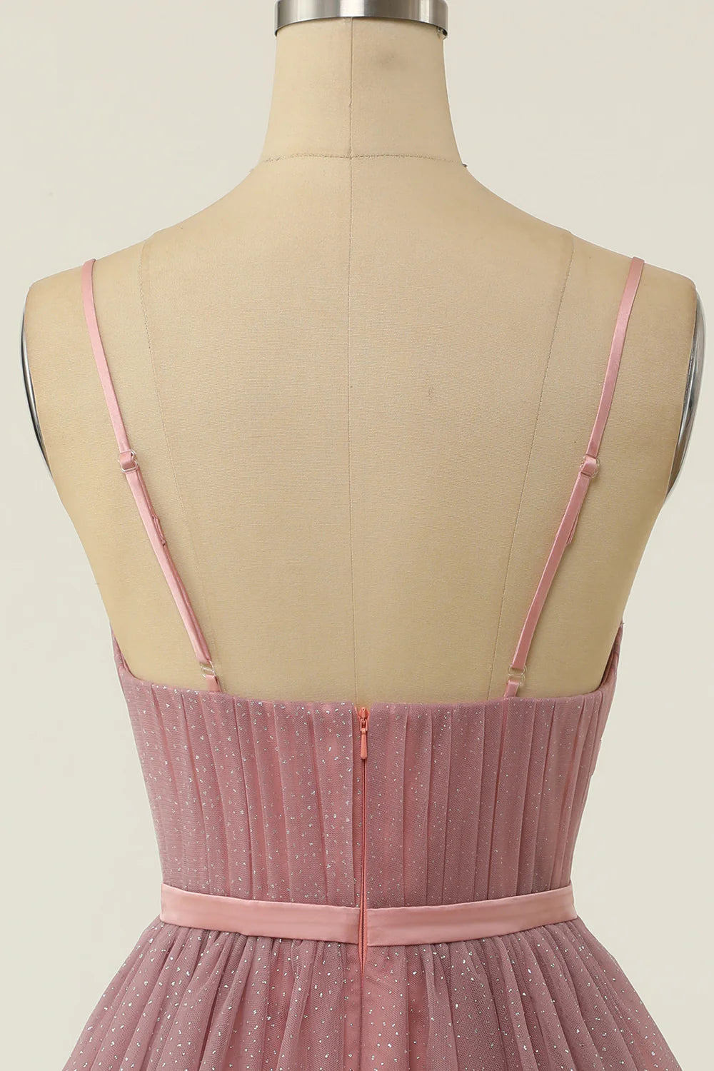 A Line Spaghetti Straps Blue Grey Short Homecoming Dress