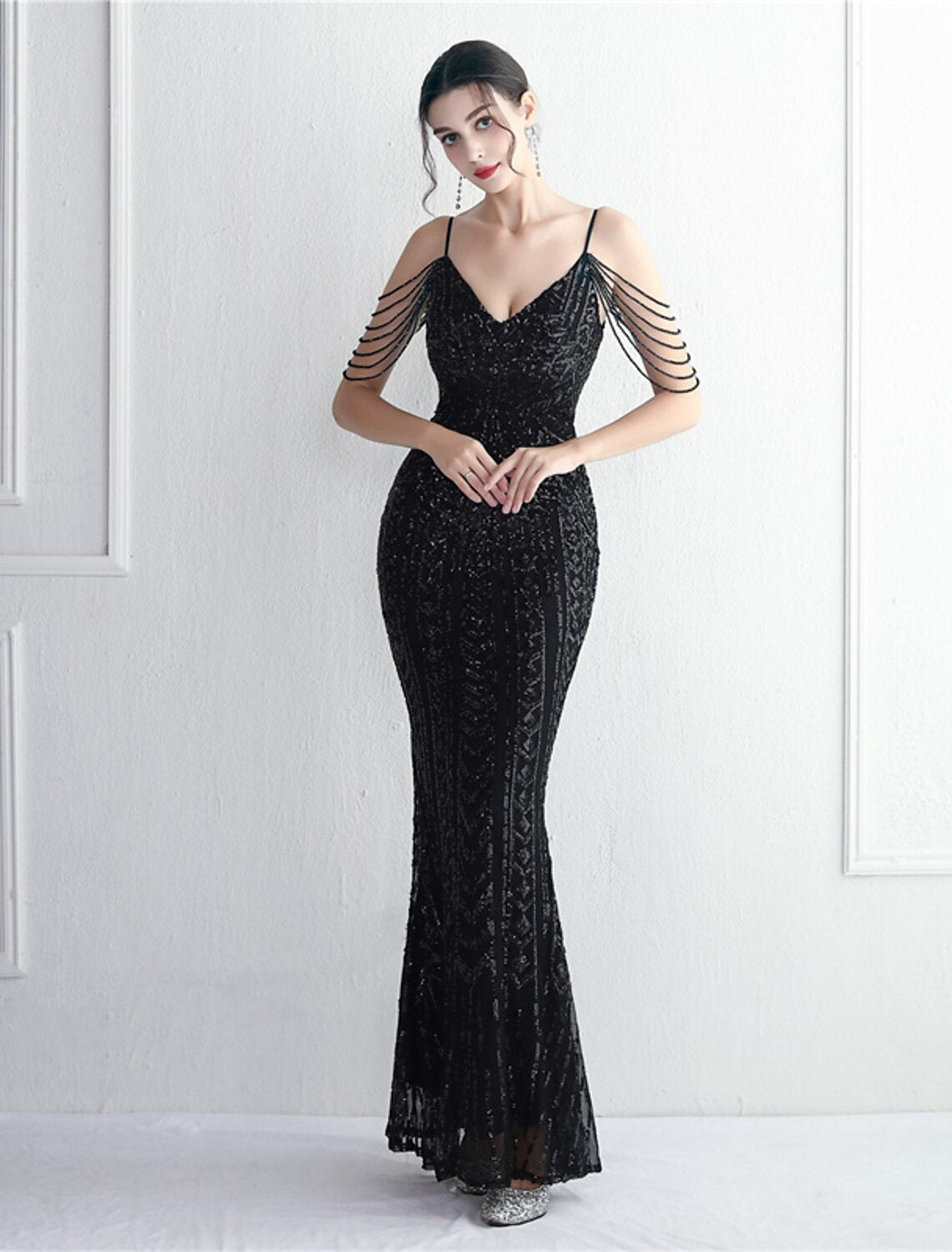 Mermaid / Trumpet Evening Gown Sparkle & Shine Dress Formal Wedding Guest