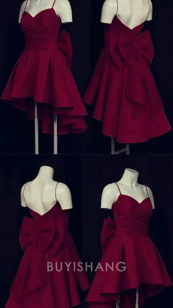 Buyishang 16th Birthday A Line Spaghetti Straps Burgundy Homecoming Dresses Short Birthday Dress