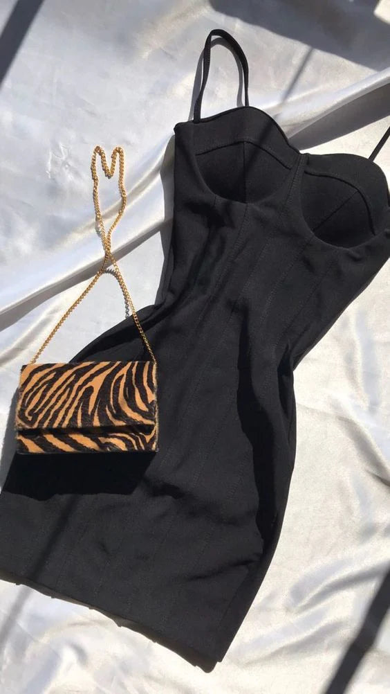 Buyishang 16th Birthday Sheath Straps Black Homecoming Dresses Satin Short Mini Party Dress