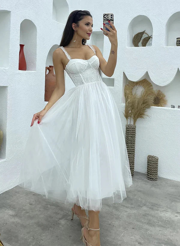 Buyishang A-Line Sweetheart symmetrical Satin Wedding Dresses With Cascading Ruffles