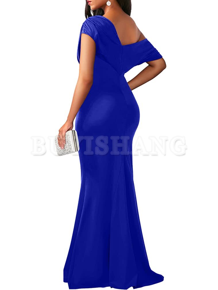 Buyishang Women's Elegant Sleeveless Off Shoulder Bodycon Long Formal Party Evening Dress prom dress shop