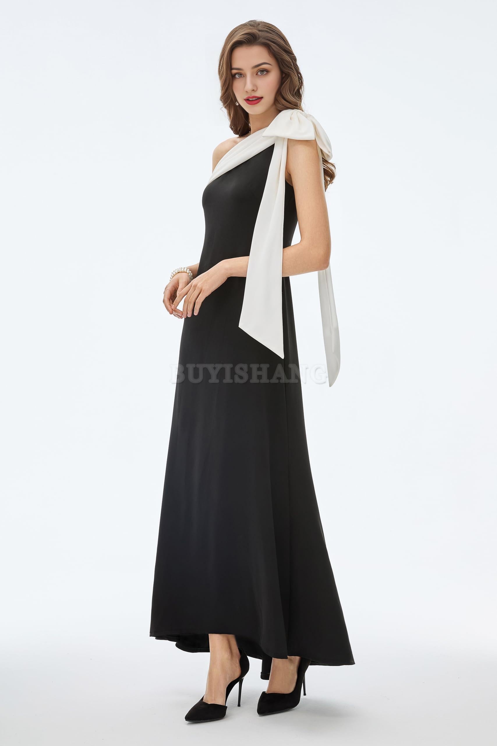Buyishang Prom Dress One Shoulder Evening Dresses Cocktail Party Dress for Wedding Guest prom dress shop