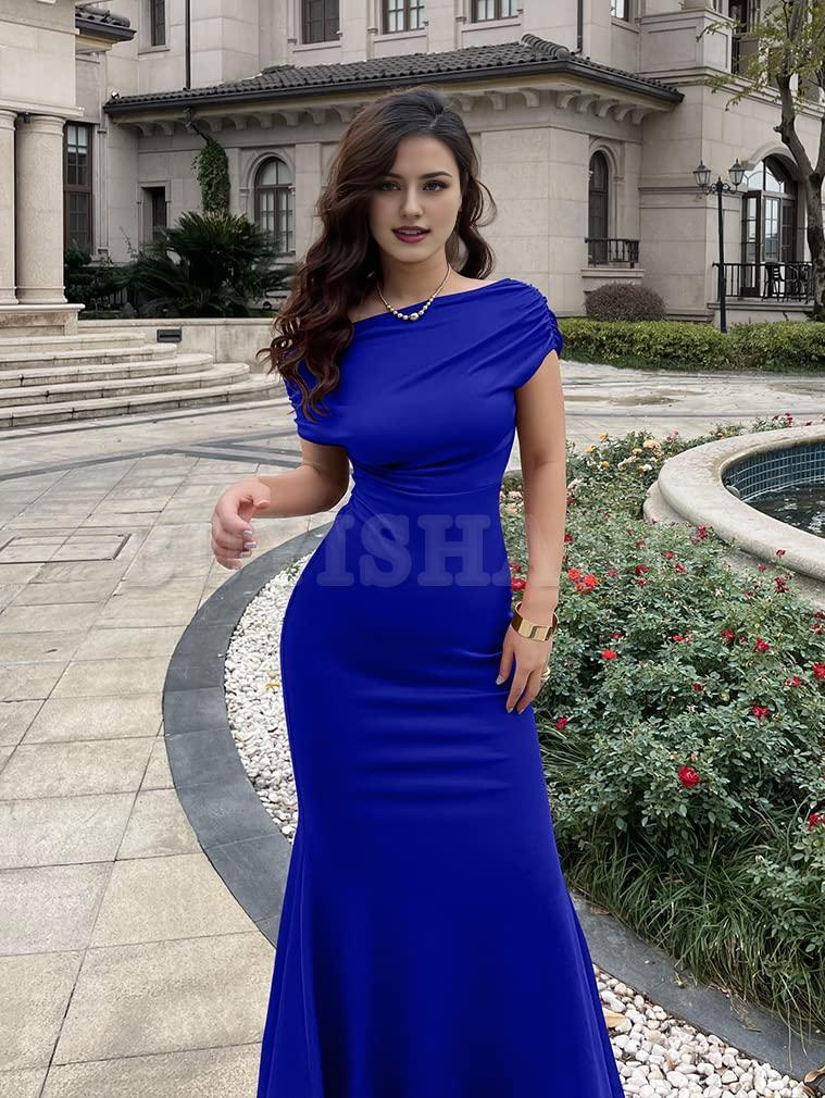 Buyishang Women's Elegant Sleeveless Off Shoulder Bodycon Long Formal Party Evening Dress prom dress shop