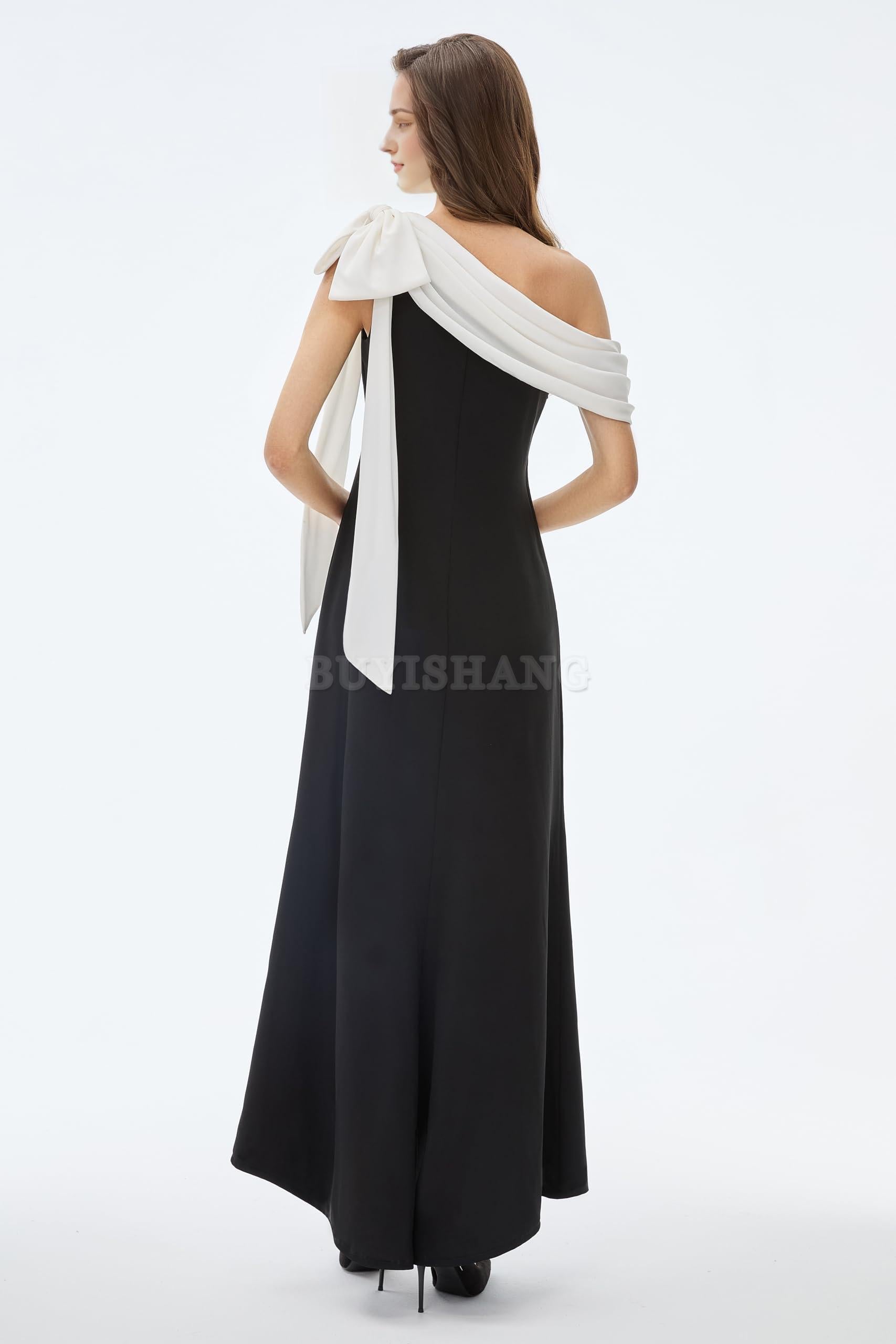 Buyishang Prom Dress One Shoulder Evening Dresses Cocktail Party Dress for Wedding Guest prom dress shop