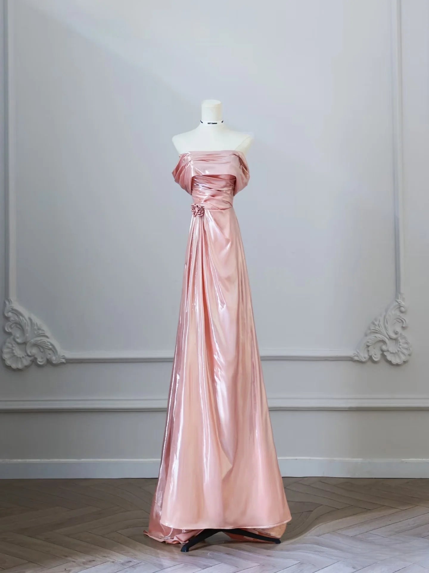 Buyishang Classy A line Off The Shoulder Pink Evening Dress Prom Dresses