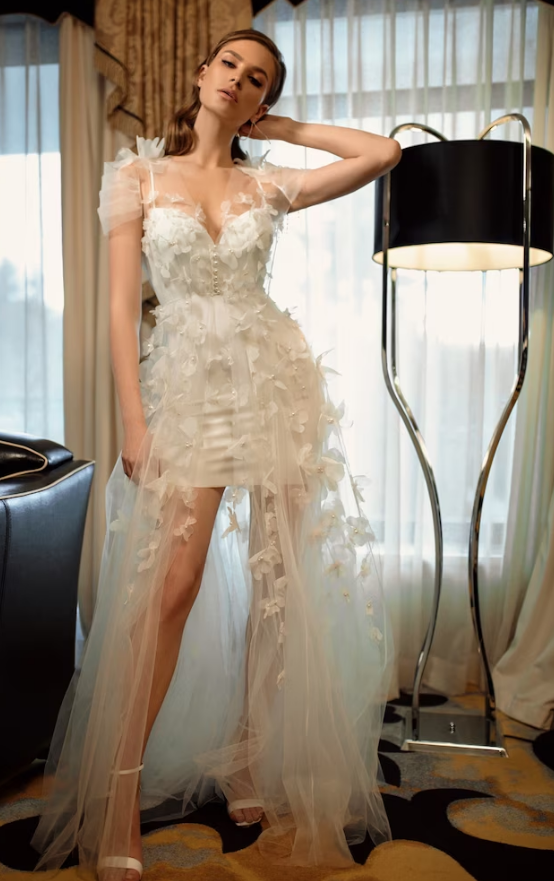 Bride Robe with 3D flowers, boudoir dress, Floral Bridesmaid Robes, Bridesmaid Robes, wedding peignoir, handmade robe