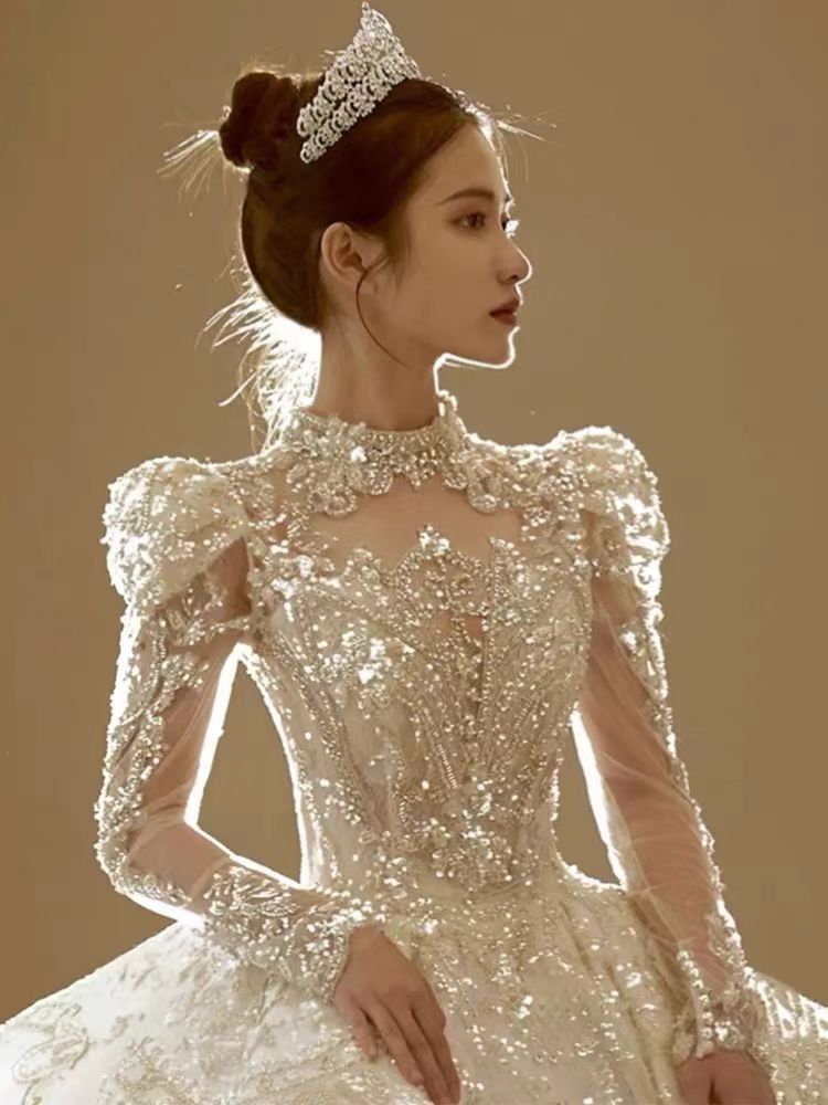 Floral Lace Off-Shoulder Fit and Flare Wedding Dress