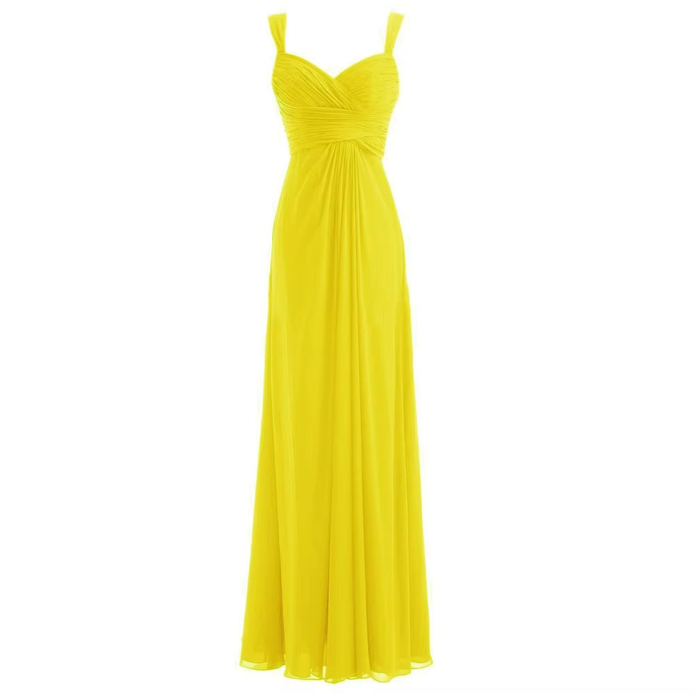 Buyishang A Line Chiffon Sweetheart Pleat Elegant Off Shoulder Evening Bridesmaid Dresses Wedding Party Formal Prom Lace Up Back