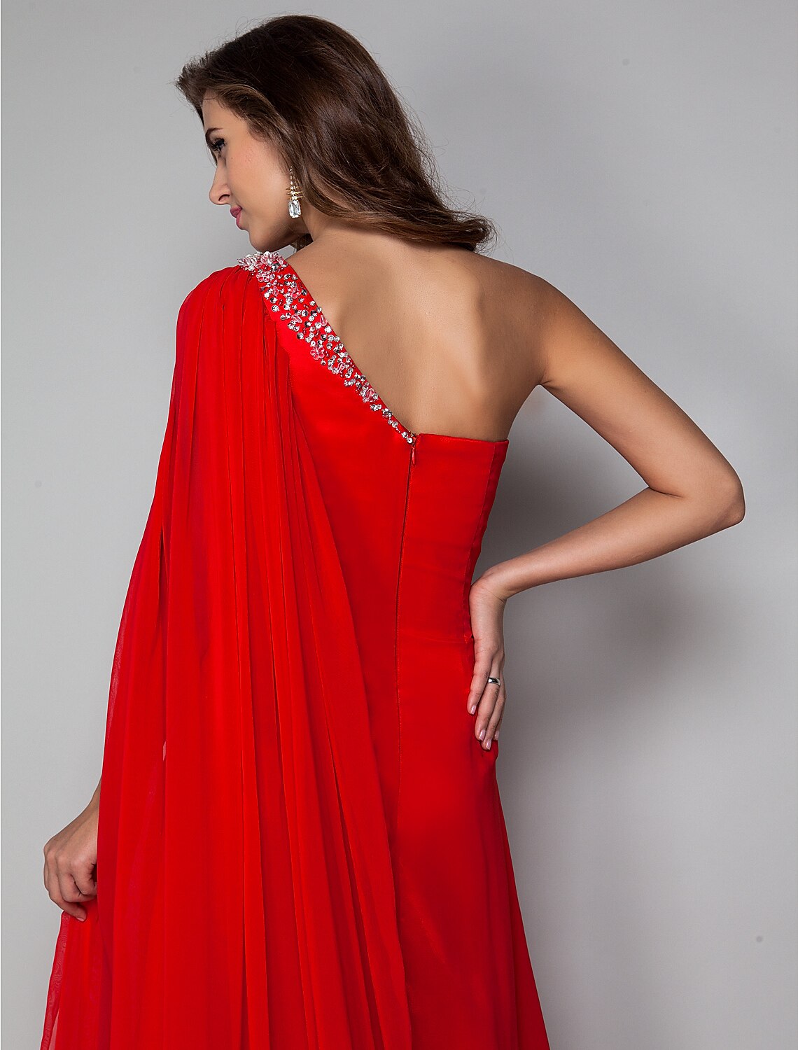 Sheath / Column Open Back Dress Holiday Cocktail Party Sweep  Evening