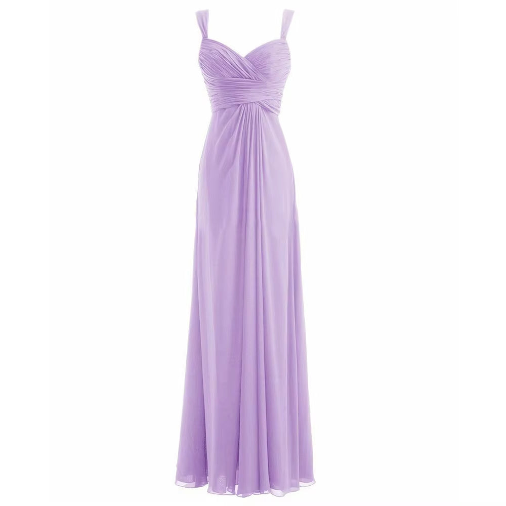 Buyishang A Line Chiffon Sweetheart Pleat Elegant Off Shoulder Evening Bridesmaid Dresses Wedding Party Formal Prom Lace Up Back