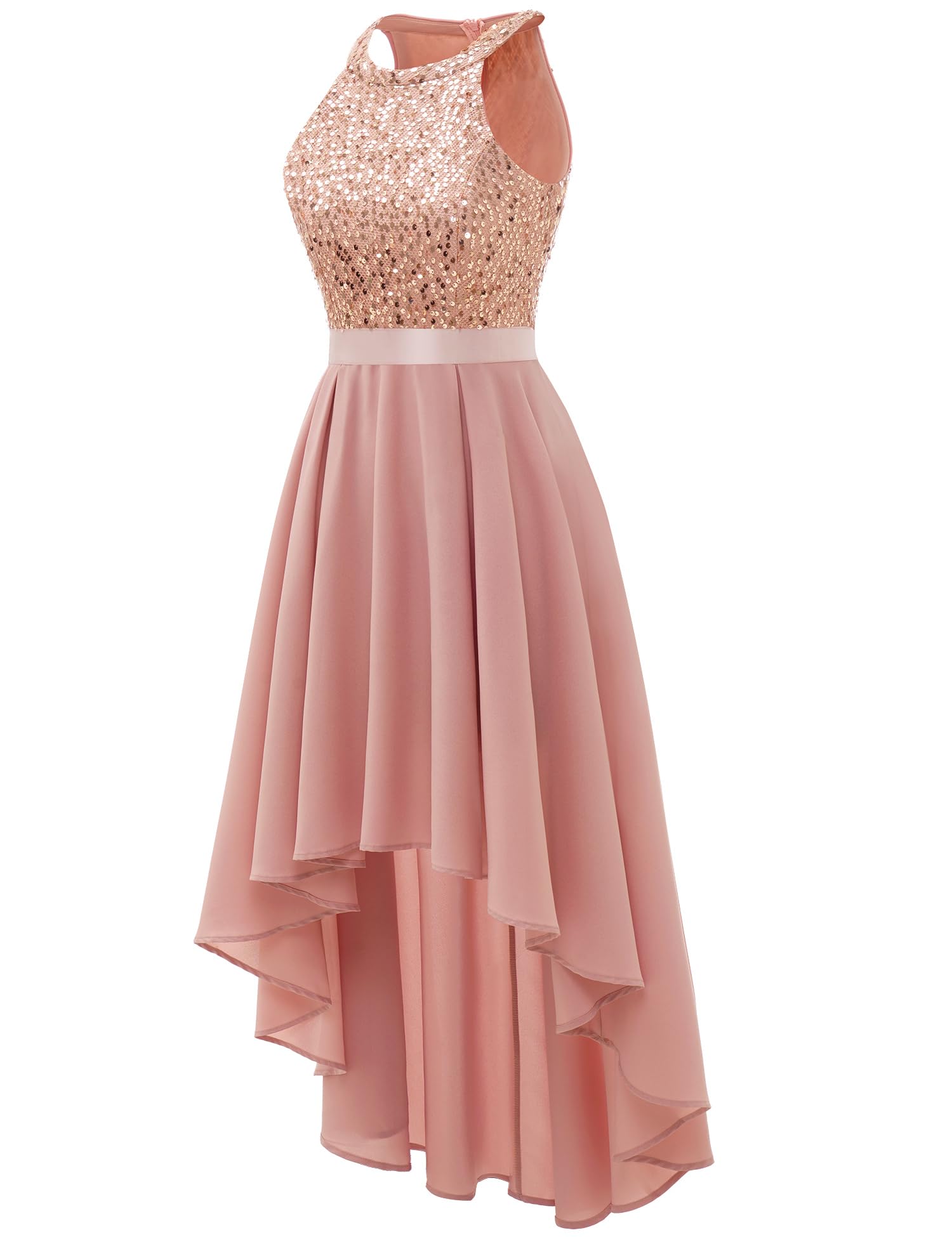 Buyishang Women's Halter Floral Lace Cocktail Party Dress Hi-Lo Bridesmaid Dress prom dresses stores