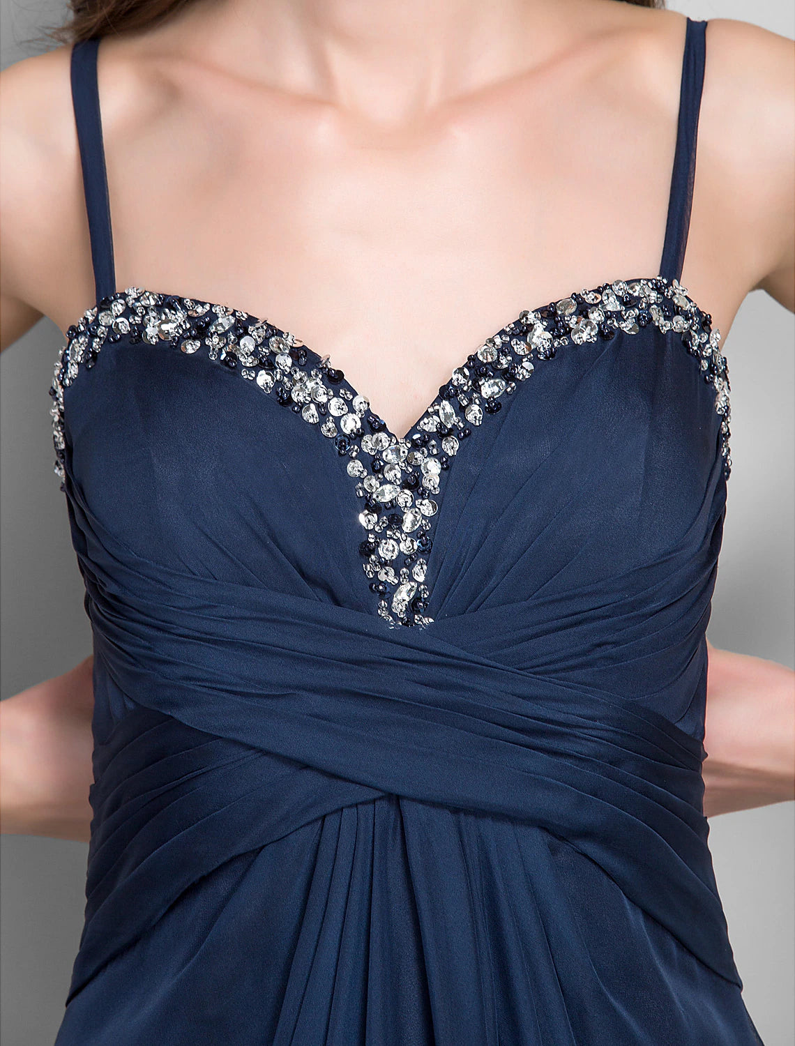 Sheath / Column Spaghetti Strap Asymmetrical Chiffon Open Back Formal Evening Dress