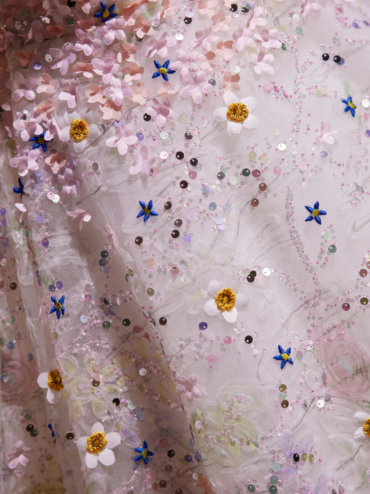 Buyishang A-Line Sweetheart Neck Tulle Flower Light Pink Short Prom Dress Light Pink Cocktail Dress