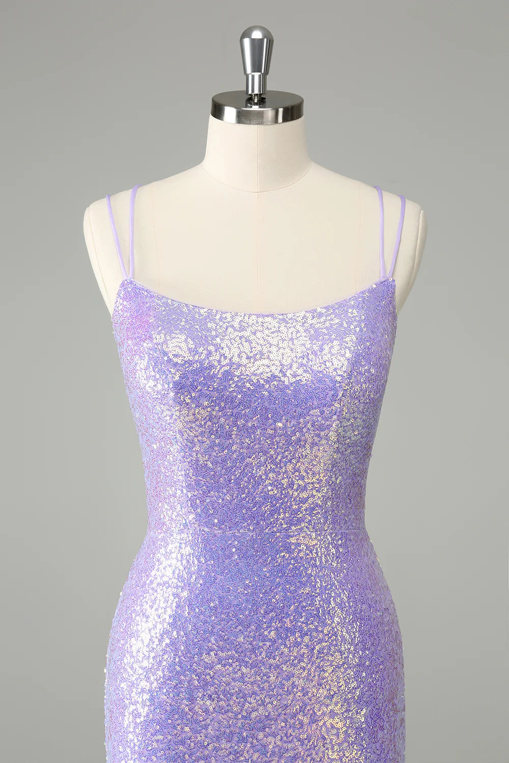 Unique Sparkly Lilac Tight Sequins Short Homecoming Dress with Tassels