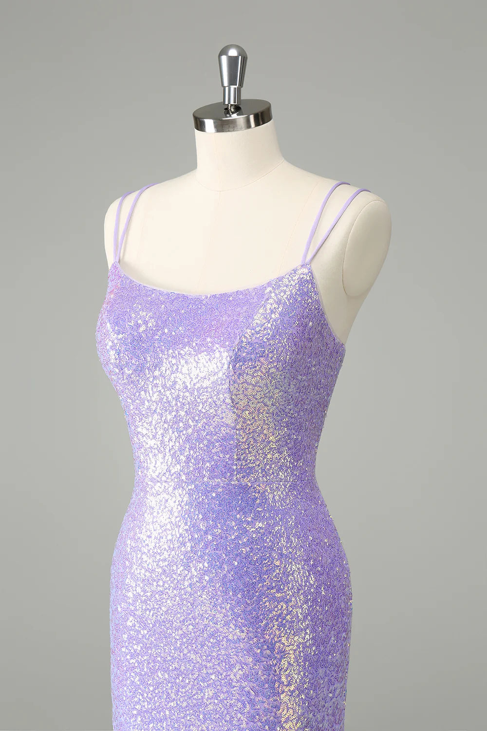 Unique Sparkly Lilac Tight Sequins Short Homecoming Dress with Tassels