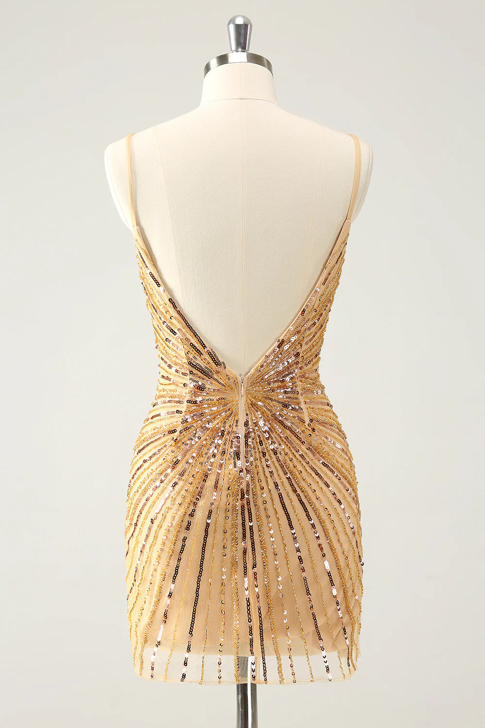 Hot Pink Spaghetti Straps Tight Short Backless Homecoming Dress with Sequins