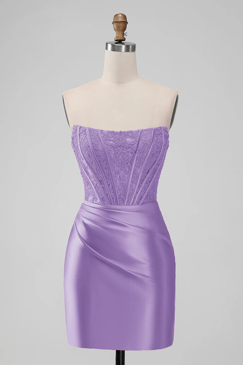 Sparky Red Strapless Bodycon Short Homecoing Dress with Lace