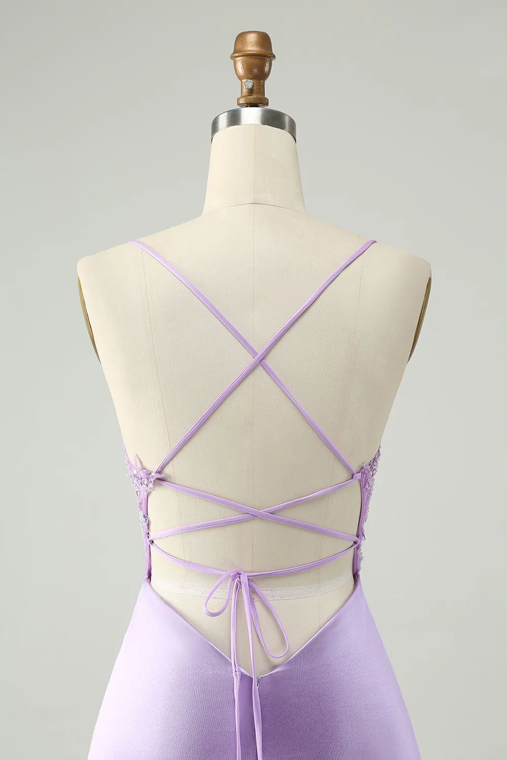 Glitter Purple V Neck Tight Sequined Appliques Homecoming Dress