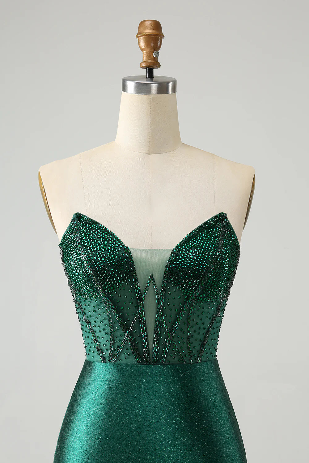 Dark Green Bodycon Strapless Corset Short Homecoming Dress