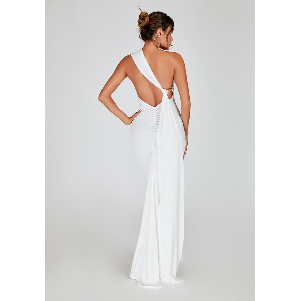 Buyishang Women Sexy Backless Dress Bodycon Sleeveless Open Back Maxi Dress Going Out Elegant Party Cocktail Long Dress prom shop dresses