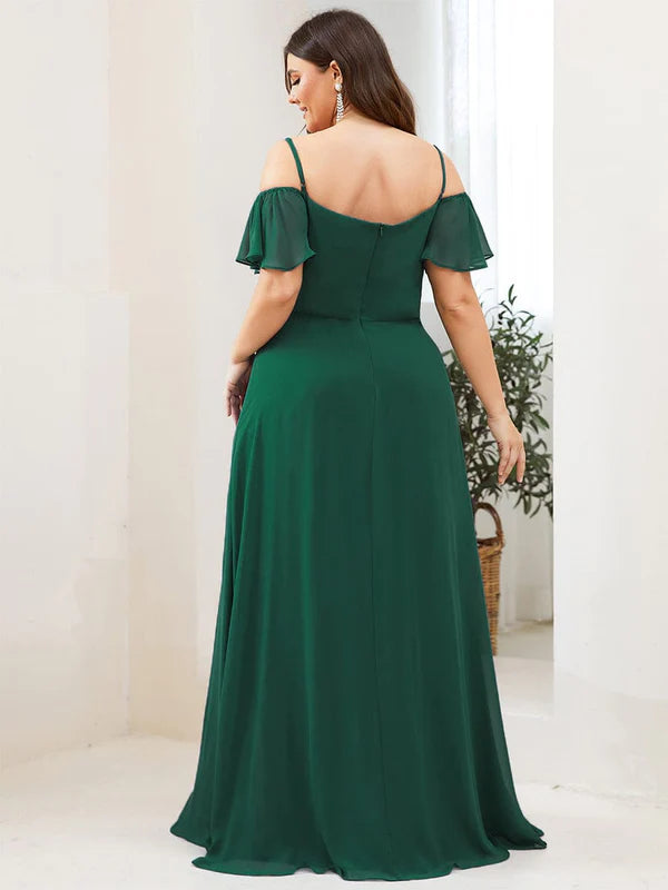 Plus Size Sexy High Slit Long Formal Evening Dresses