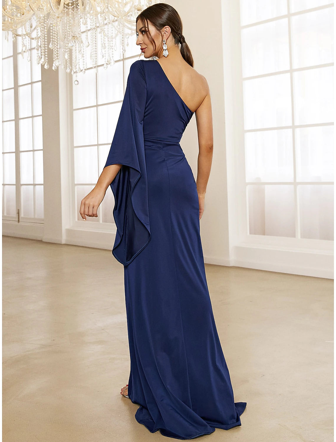 A-Line Evening Gown Elegant Dress Formal Fall Sweep