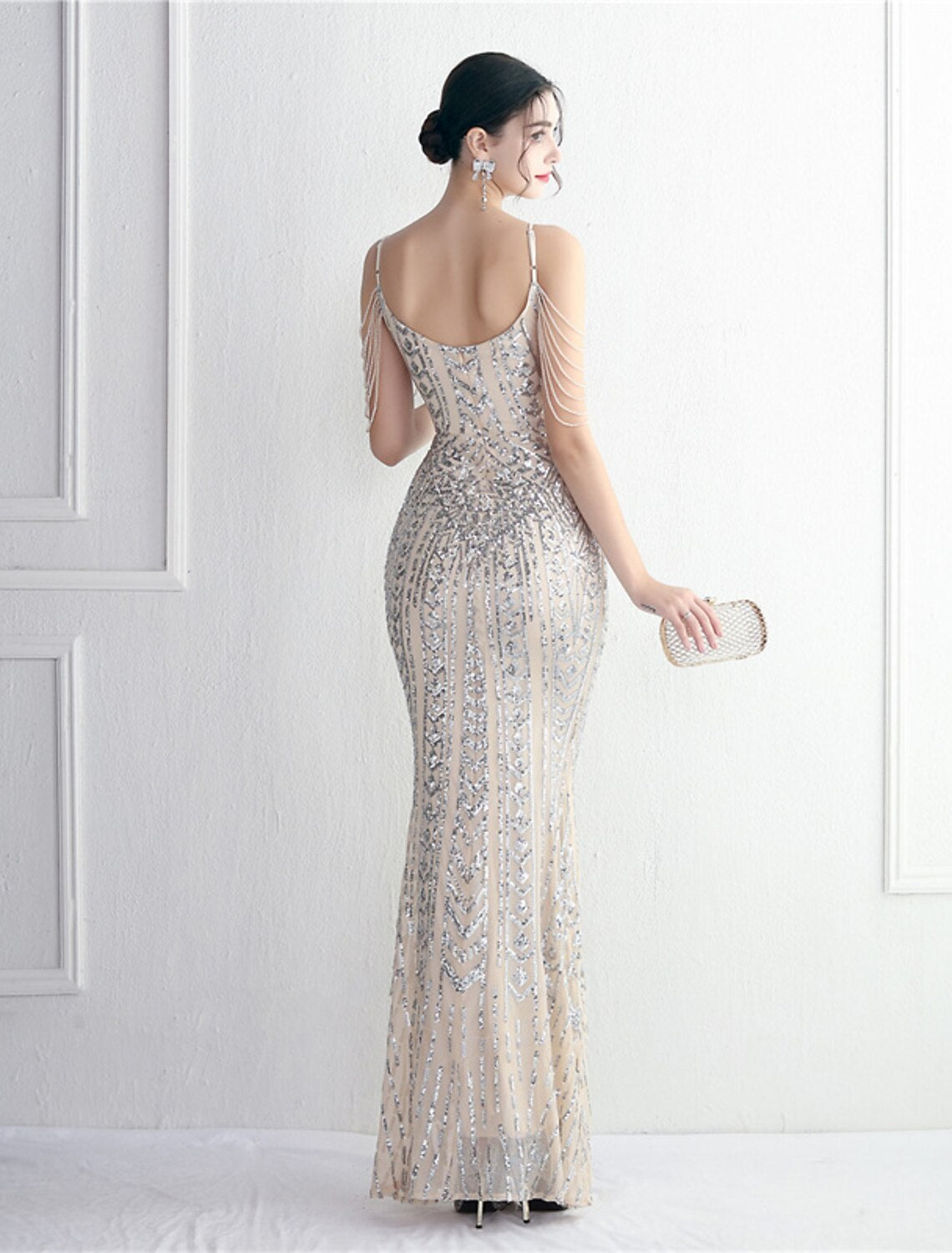 Mermaid / Trumpet Evening Gown Sparkle & Shine Dress Formal Wedding Guest