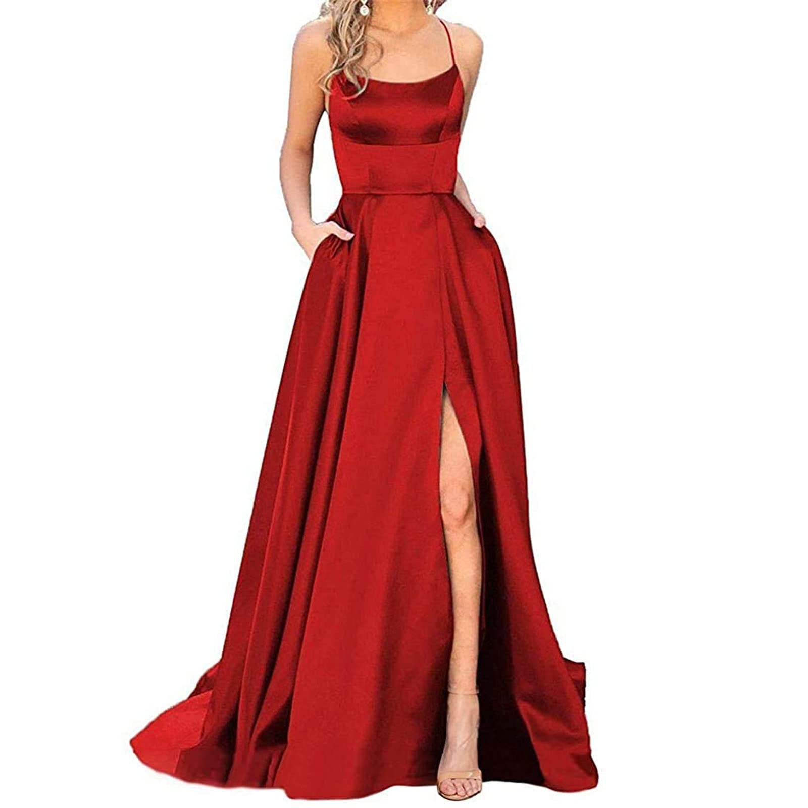 Buyishang Prom Dresses for Women 2025 Winter Party Off The Shoulder Maxi Dress Slip Satin Modest Dresses  Evening Gowns