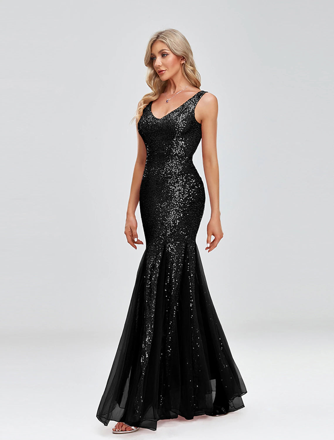 Mermaid / Trumpet Evening Gown Sparkle Dress Wedding Guest Formal Evening Floor
