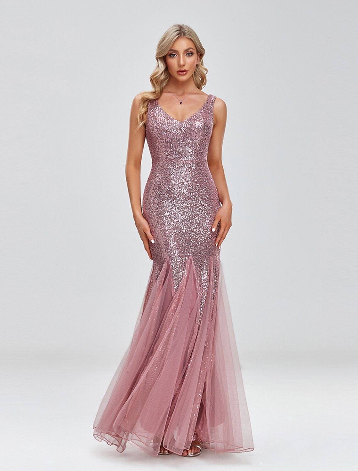 Mermaid / Trumpet Evening Gown Sparkle Dress Wedding Guest Formal Evening Floor