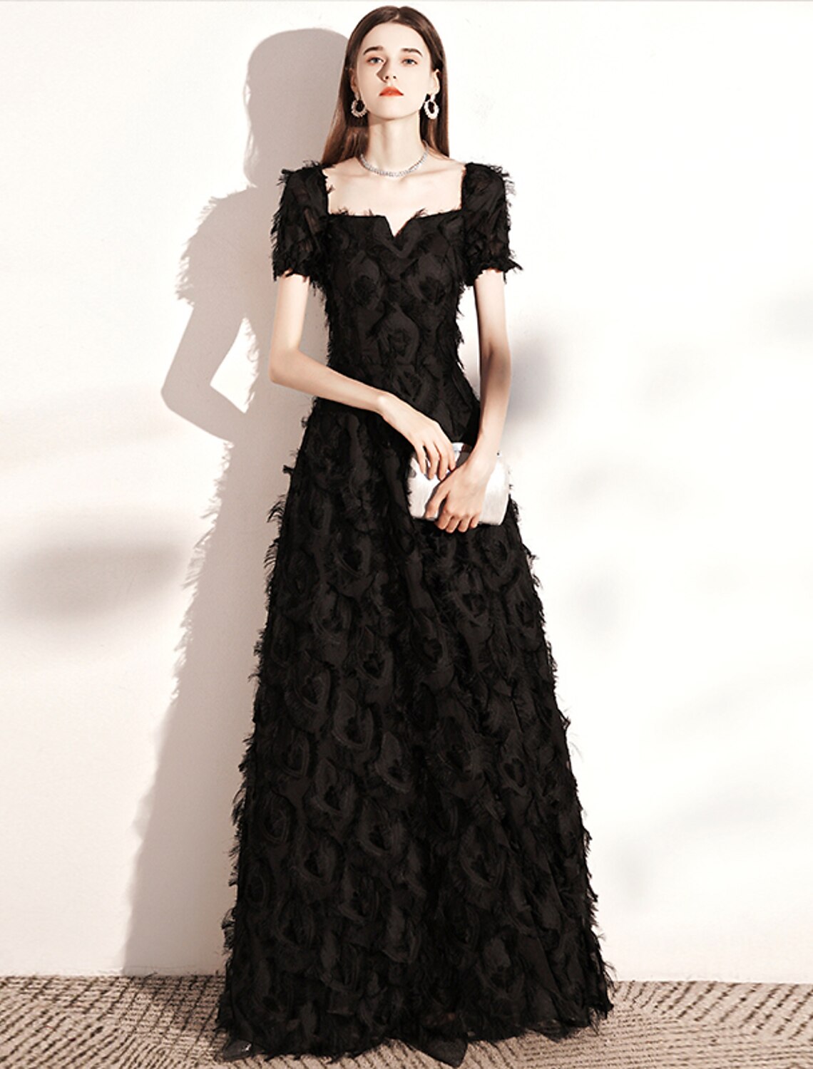 A-Line Evening Gown Minimalist Dress Wedding Guest Formal Evening