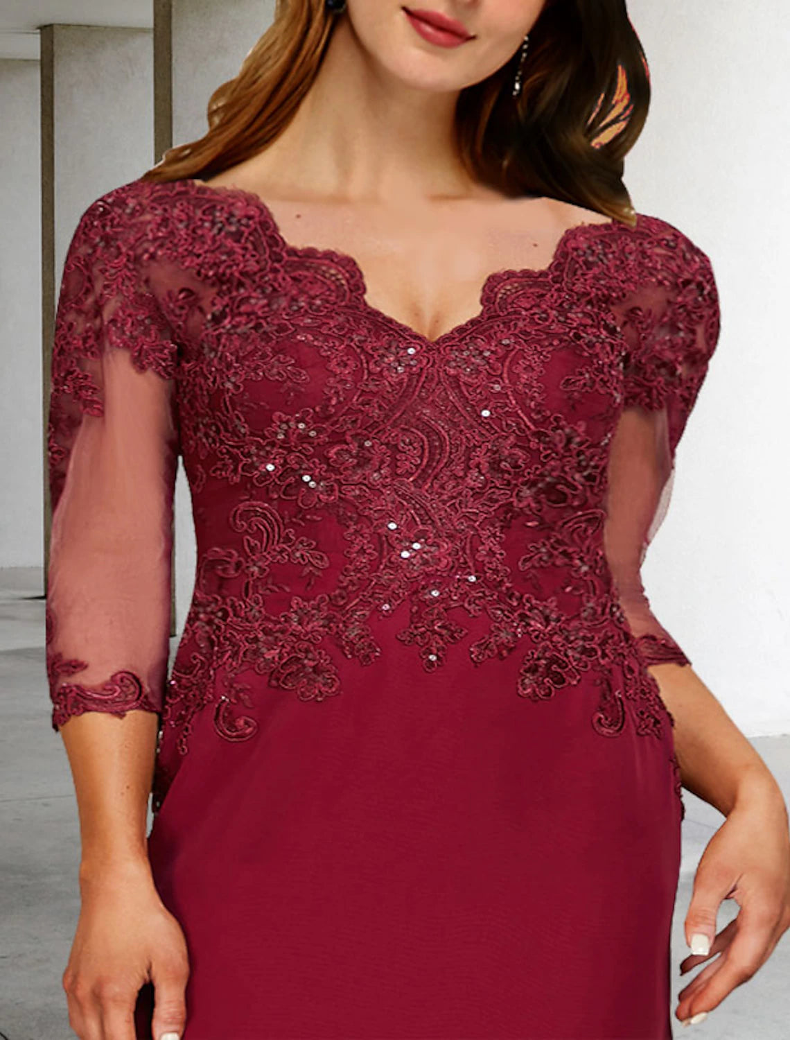 A-Line Mother of the Bride Dresses Plus Size Hide Belly Curve Elegant Dress Formal