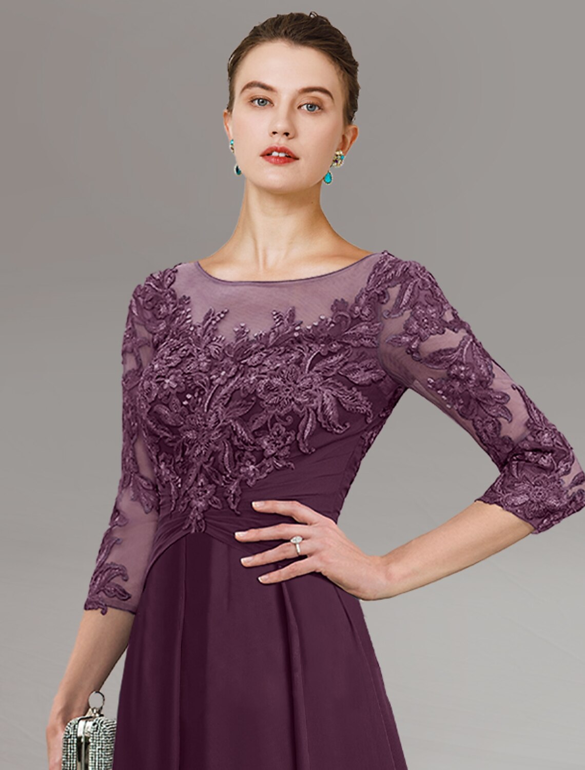 Sheath / Column Mother of the Bride Dress Wedding Guest Simple Elegant Jewel