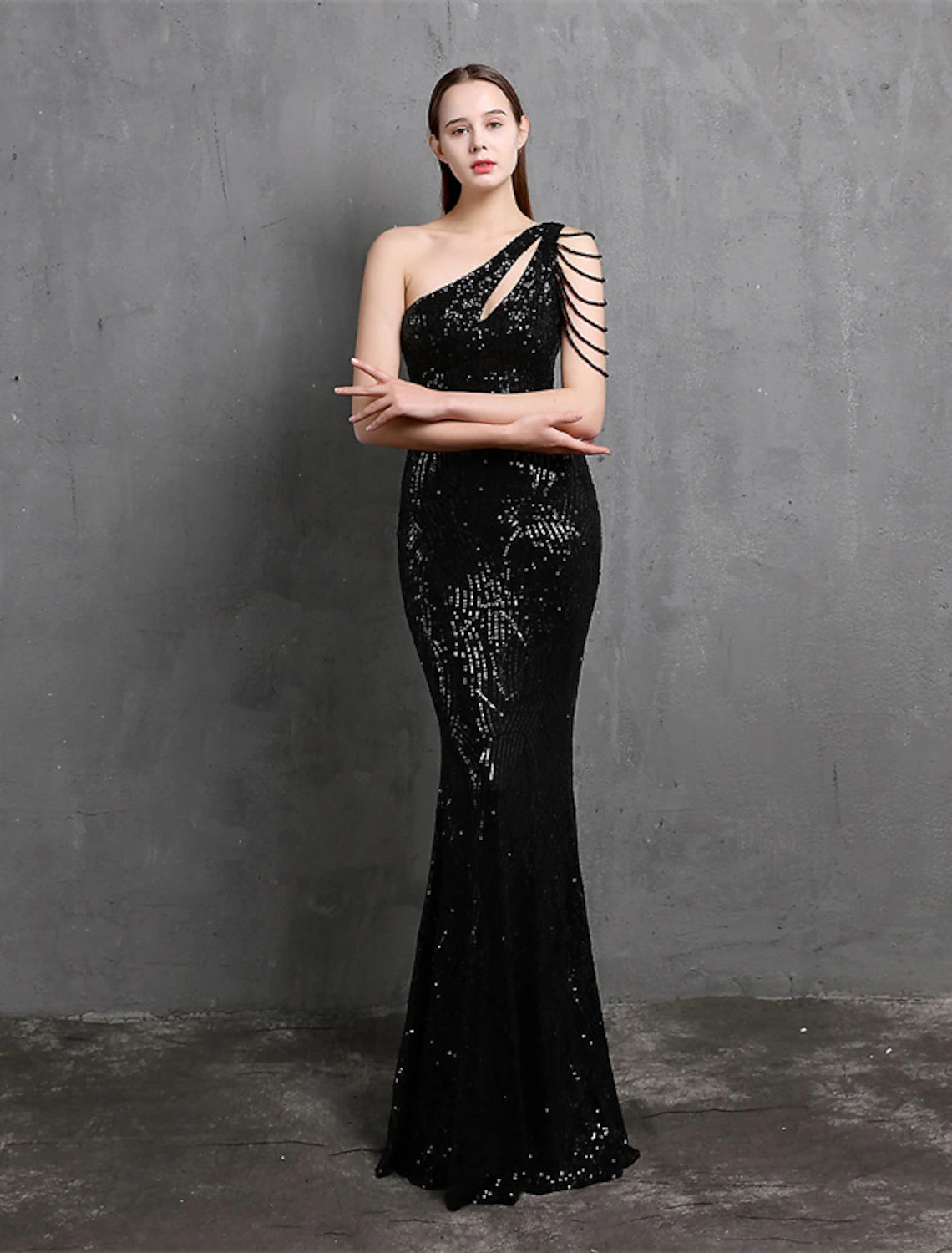 Mermaid / Trumpet Evening Gown Sparkle & Shine Dress Formal Wedding Guest