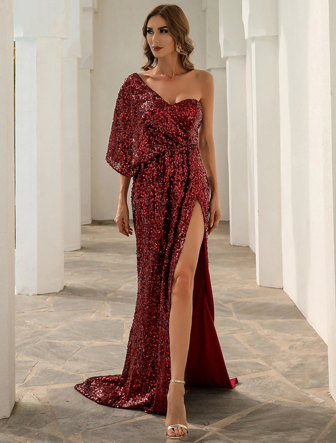 A-Line Evening Gown Sparkle & Shine Dress Formal Wedding