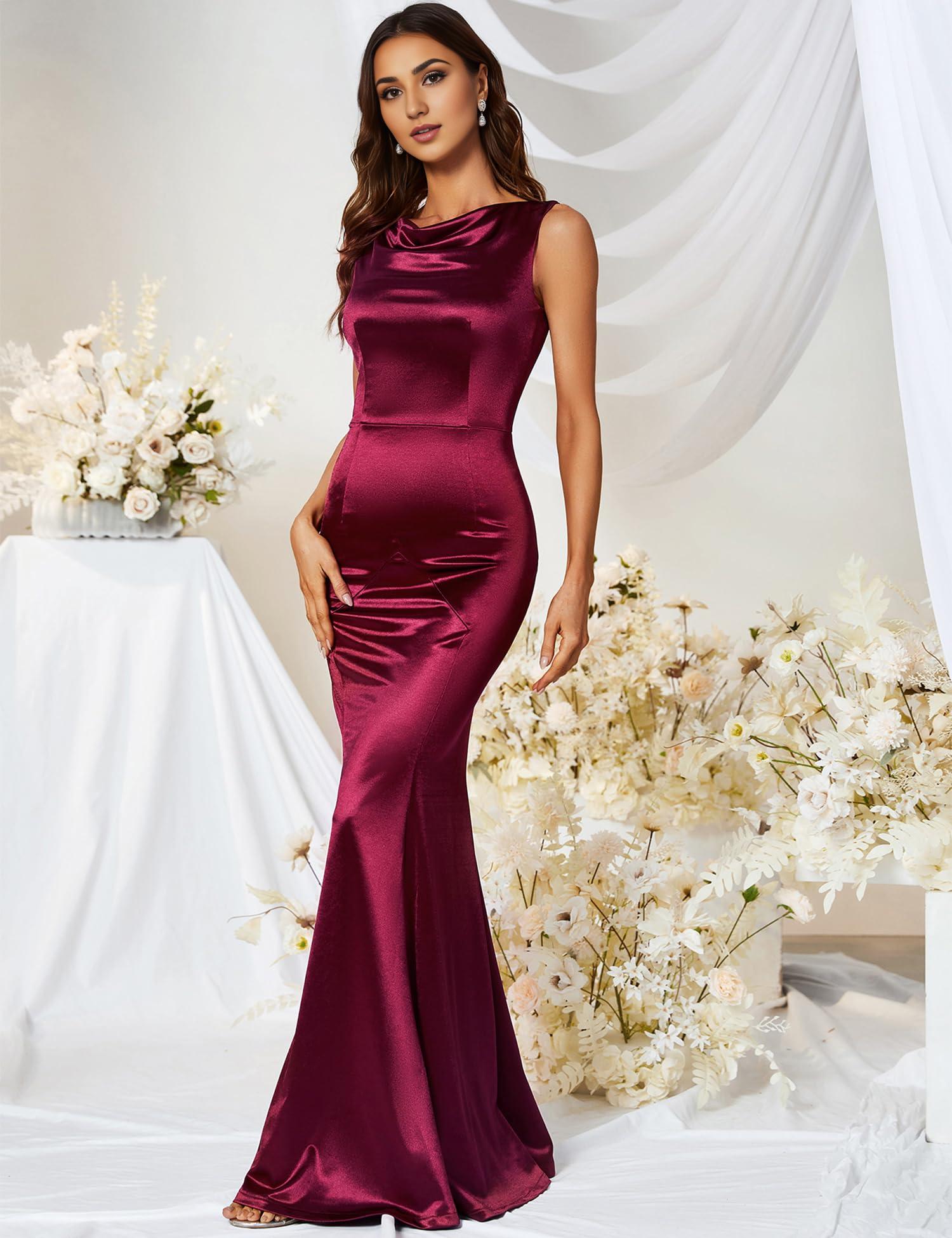 Buyishang Women's 30s Brief Elegant Mermaid Sleeveless Gowns Formal Evening Dress prom shop dresses