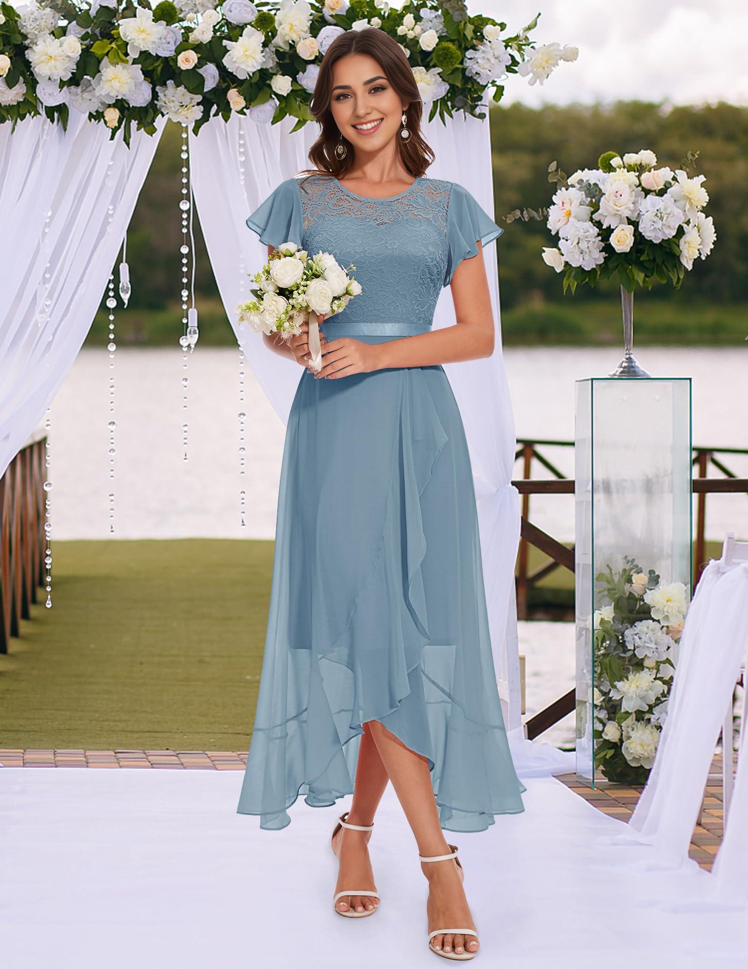 Buyishang Formal Dresses for Women Wedding Guest with Slit Cocktail Elegant Lace Long Prom Dress prom shop dresses