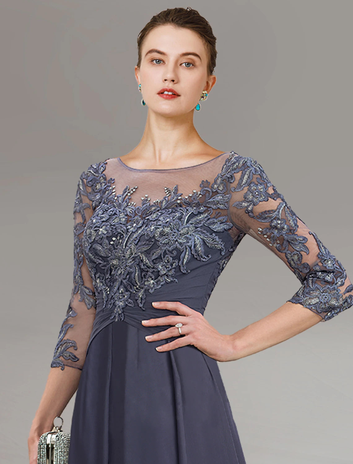 Sheath / Column Mother of the Bride Dress Wedding Guest Simple Elegant Jewel