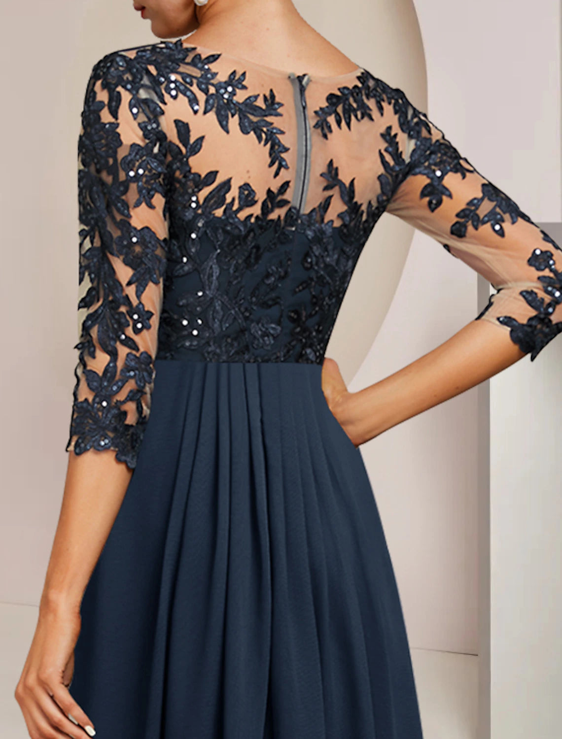 A-Line Mother of the Bride Dress Wedding Guest Elegant High Low V Neck Ankle