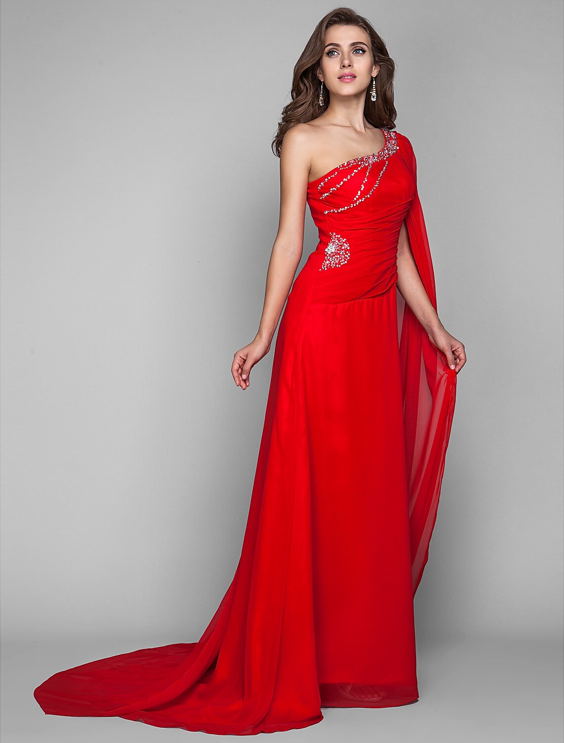 Sheath / Column Open Back Dress Holiday Cocktail Party Sweep  Evening