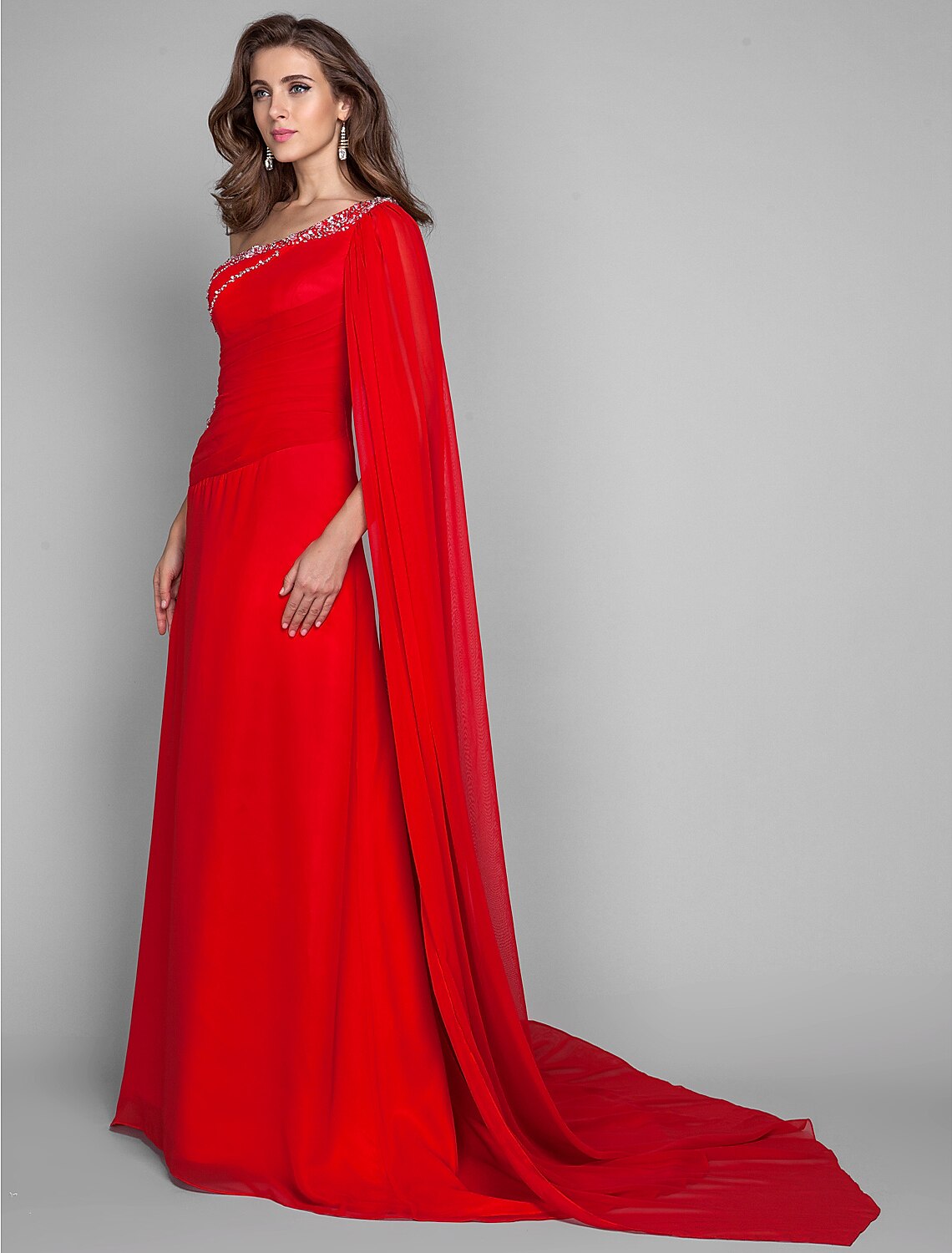 Sheath / Column Open Back Dress Holiday Cocktail Party Sweep  Evening