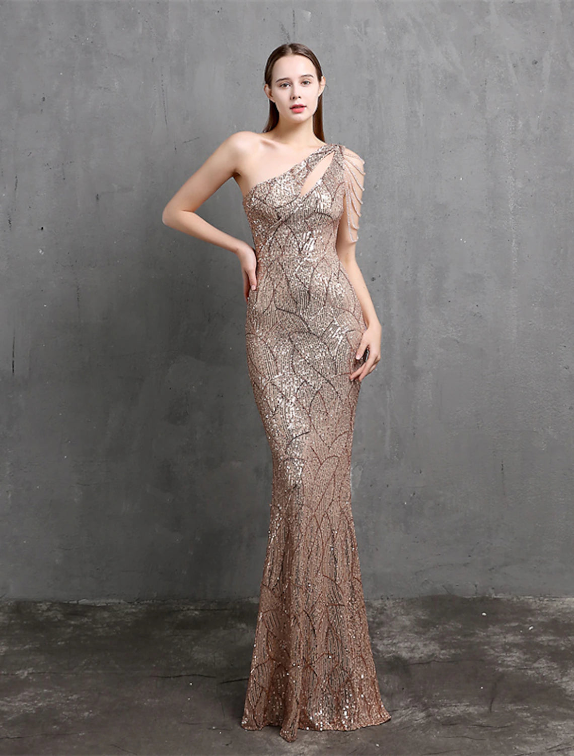 Mermaid / Trumpet Evening Gown Sparkle & Shine Dress Formal Wedding Guest